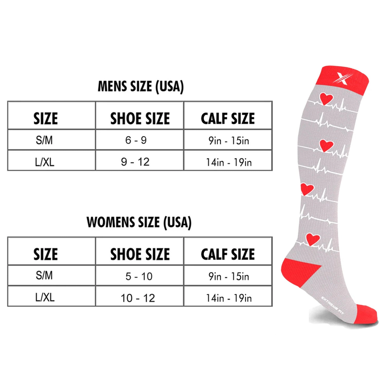 Extreme Fit Knee High Compression Performance Socks For Support Men And Women - 3 Pair
