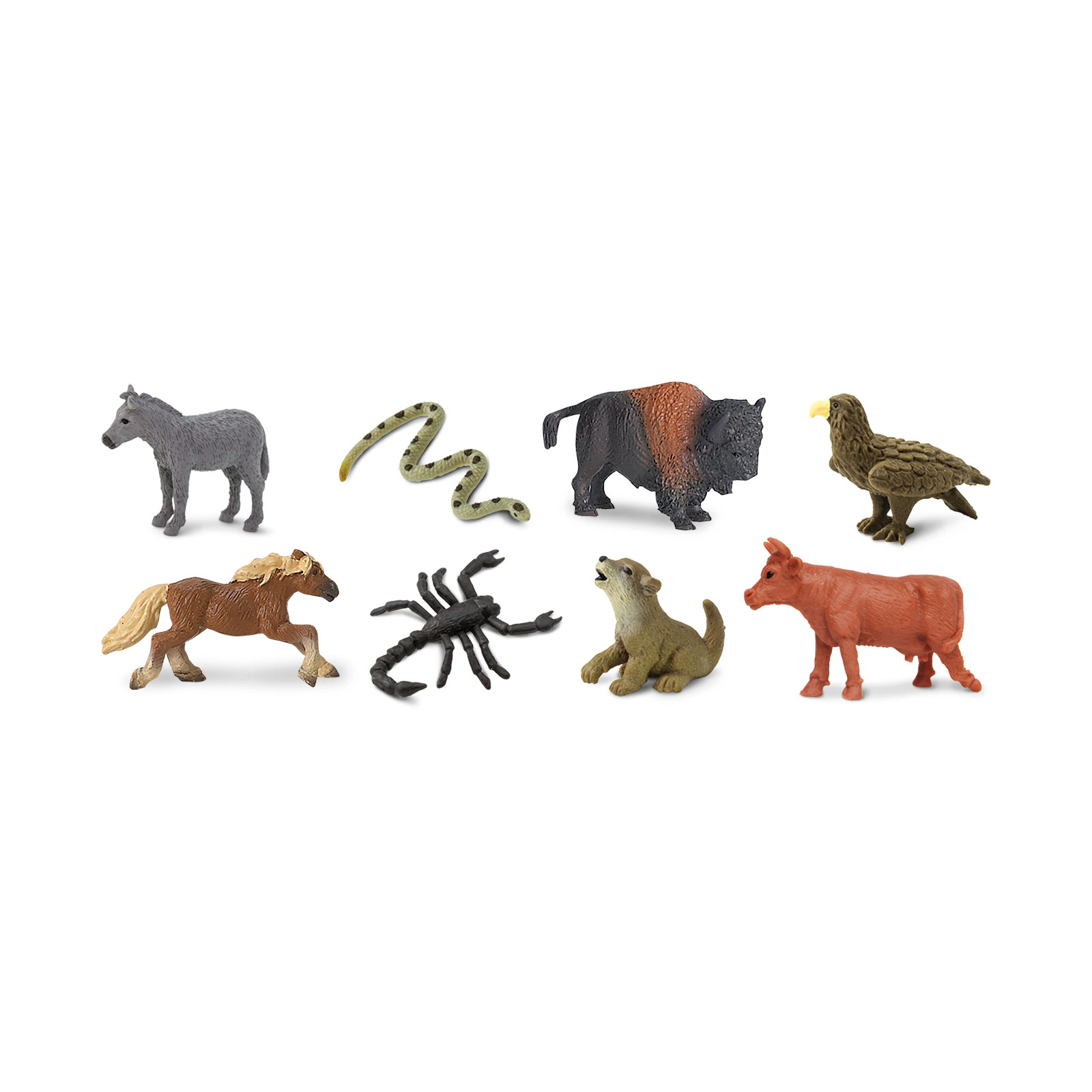 Safari Ltd. - Wild West Animals Fun Pack - 8 Mini Toy Figurines for Kids