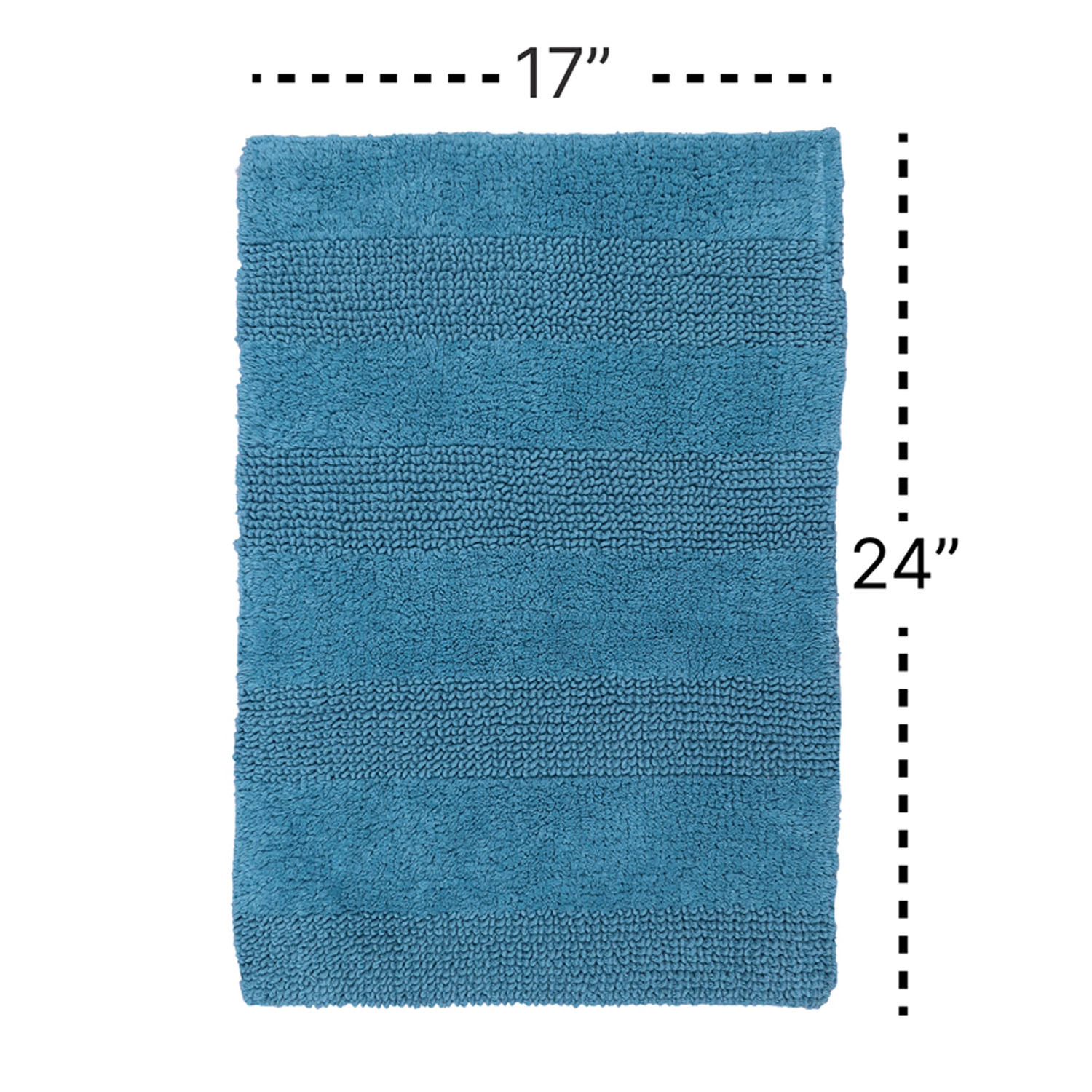 Knightsbridge Stylish And Comfortable All Season Traditional Wide Cut Design Cotton Bath Rug 20" X 30" Light Blue