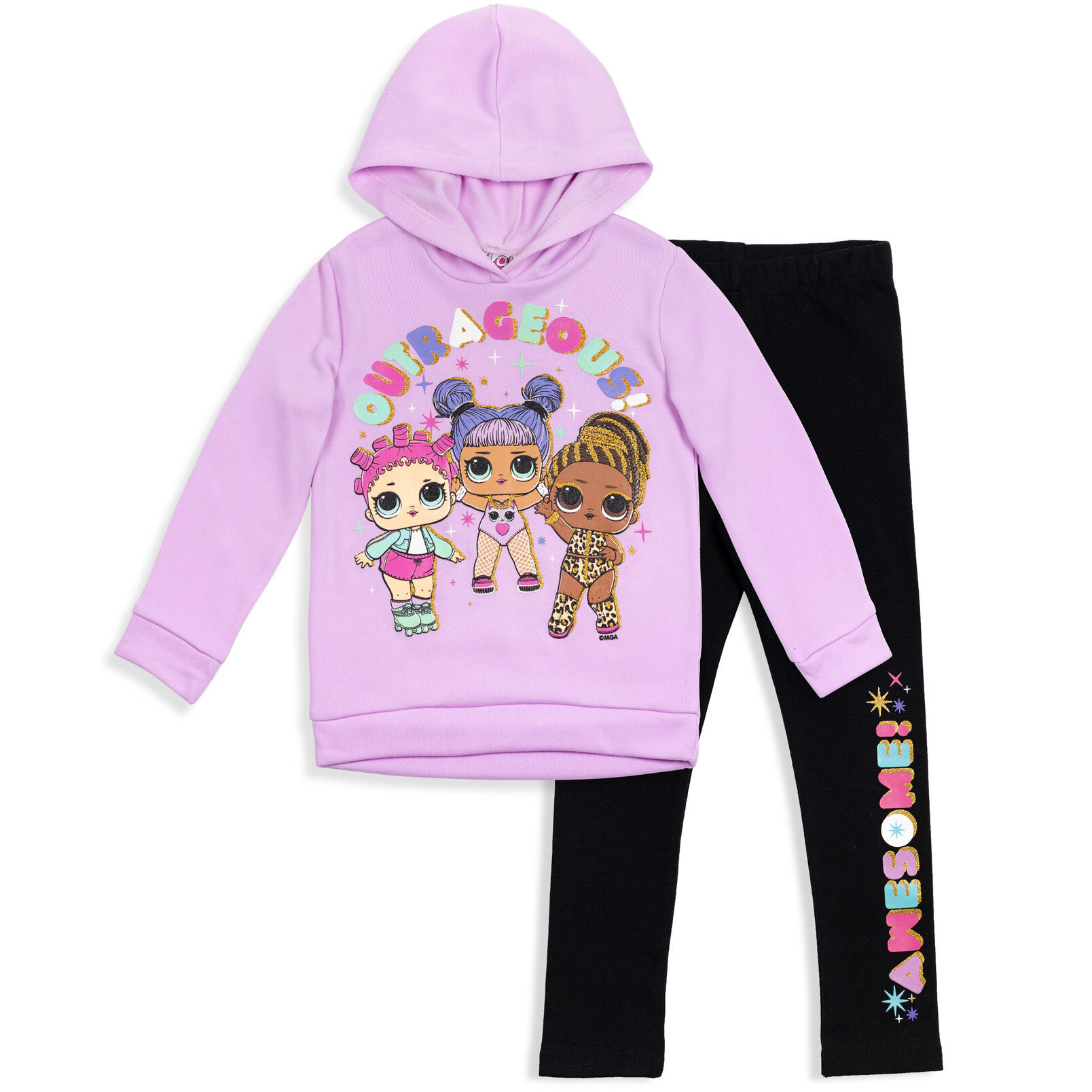 L.O.L. Surprise! Girls' Fleece 2-Piece Hoodie and Leggings Set