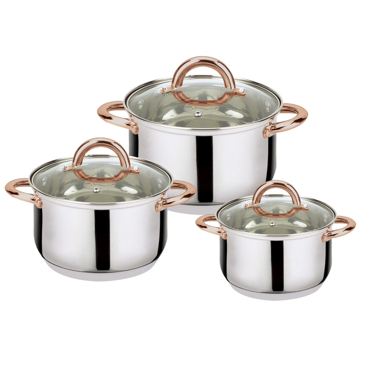 J&V TEXTILES 6 Piece Stainless Steel Cookware Set