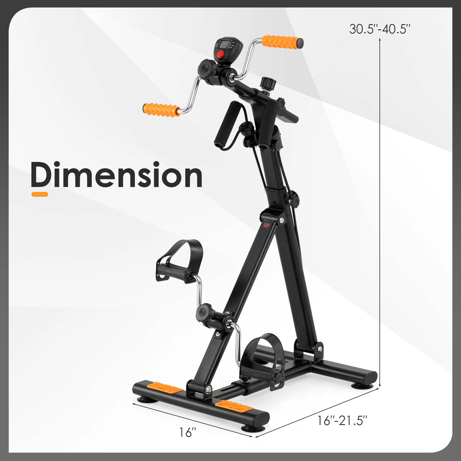 SUGIFT Adjustable Resistance Arm and Leg Pedal Exerciser with LCD Display Resistance Bands and Suction Cups