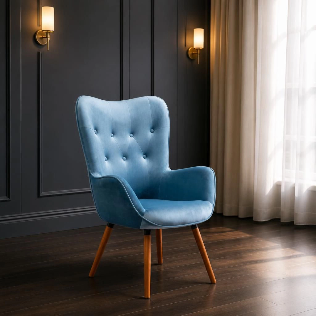 GOODSILO Upholstered Polyester Accent Chair Comfortable Single Seating