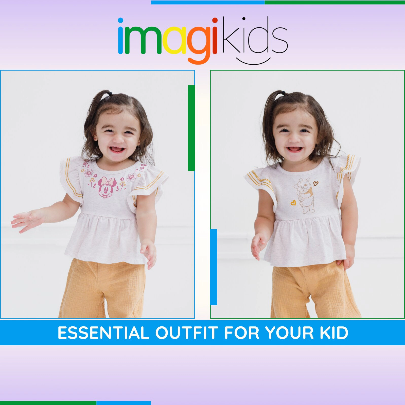 Disney Girls' 2-Piece Tee and Pants Set