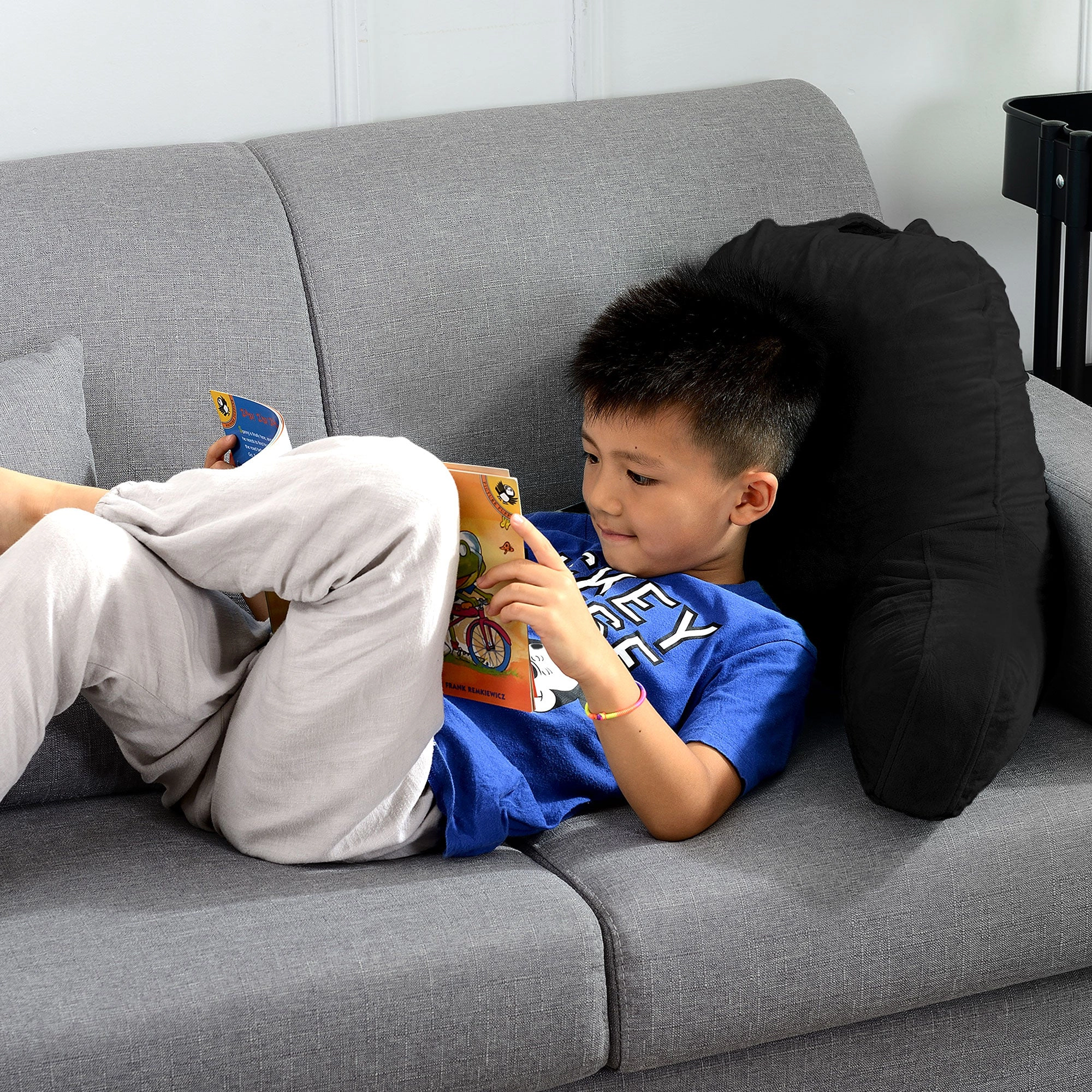 Cheer Collection Small Backrest Reading Pillow, Plush Fiber Filled TV Pillow