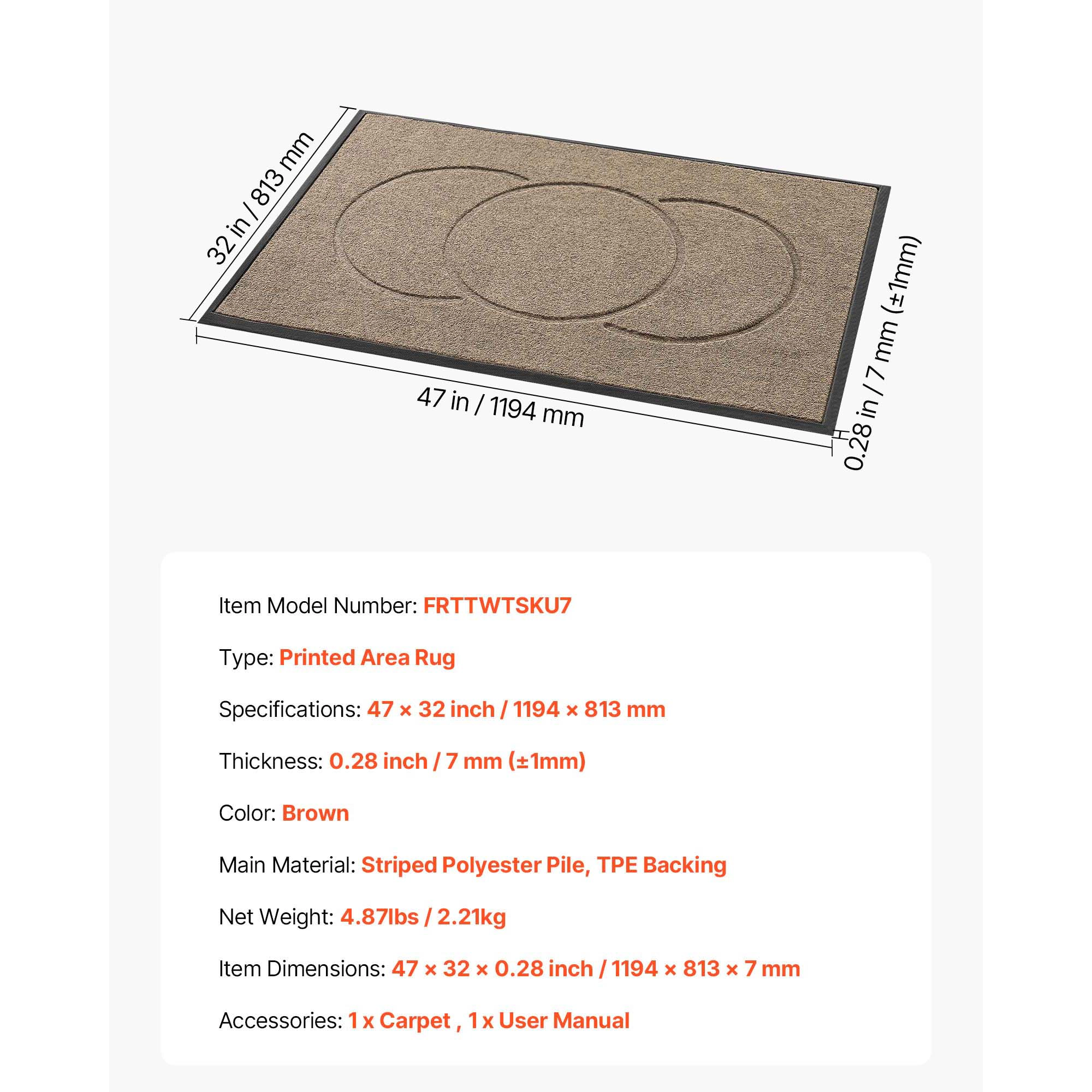 HONGGE Front Door Mat Commercial Floor Mat for Indoor and Outdoor Modern Stylish Carpet with TPE Backing Heavy Duty