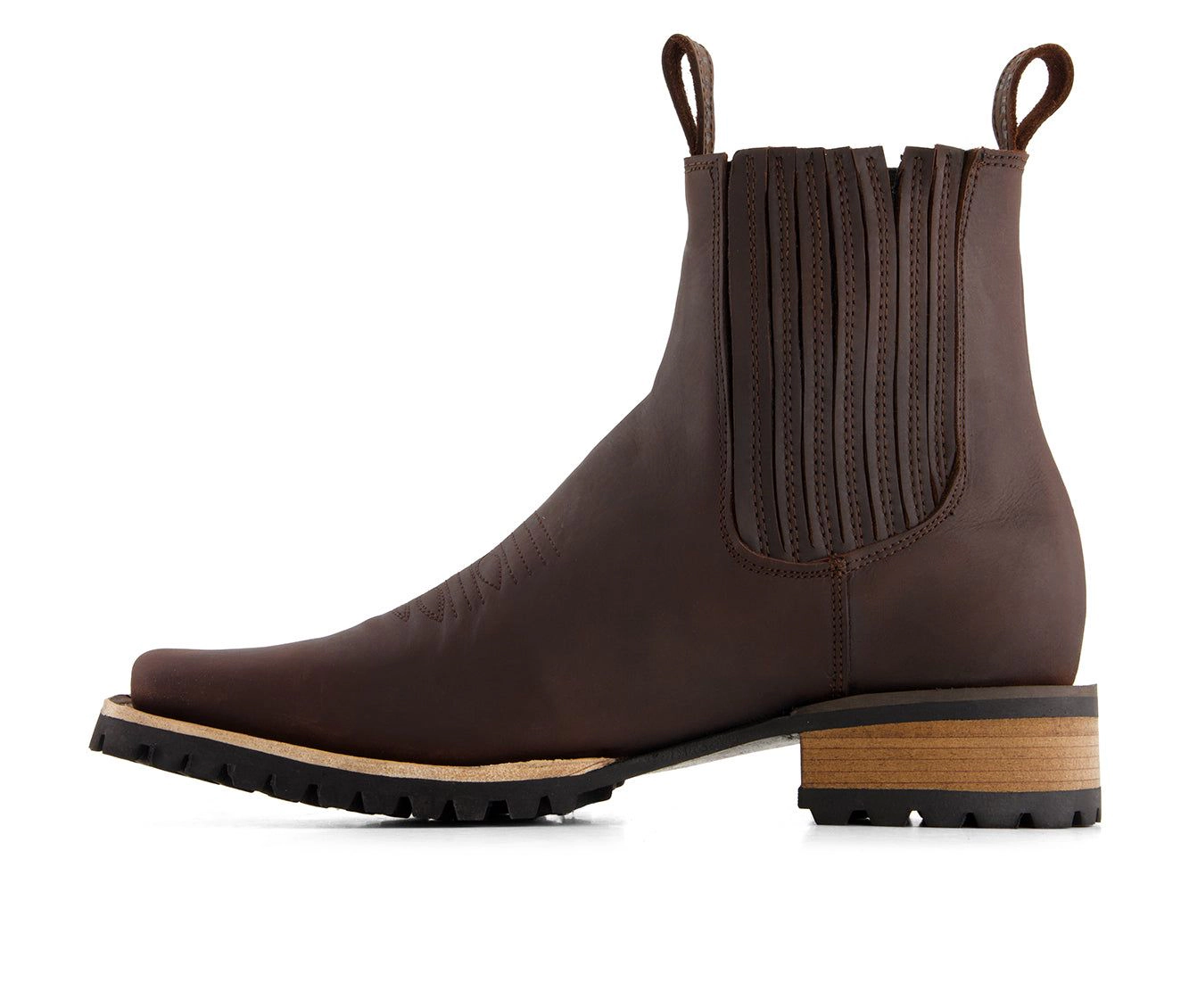 Forastero Mens Leather Chelsea Boots With Side Zipper