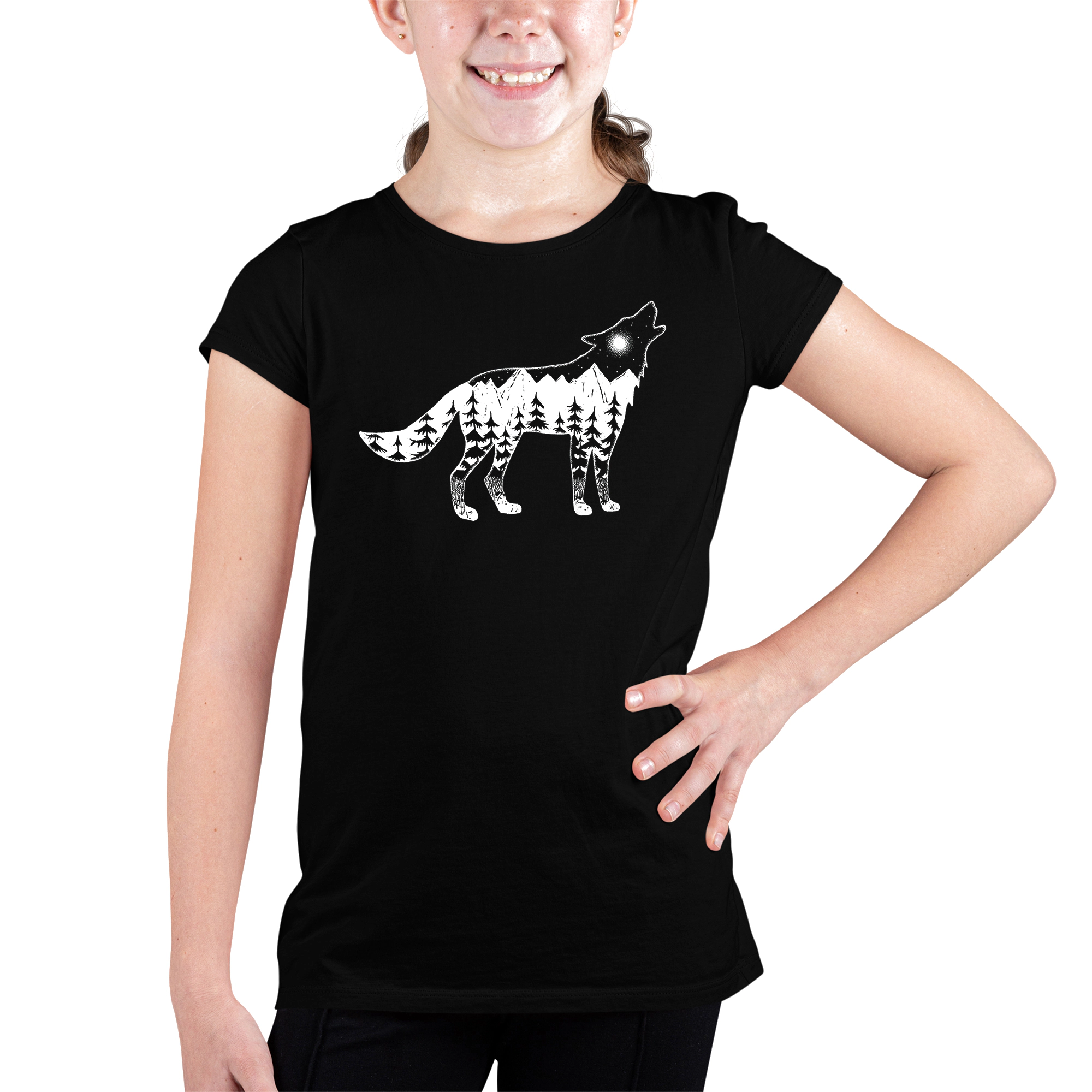 LA Pop Art Girls Word T-Shirt - Howling Wolf