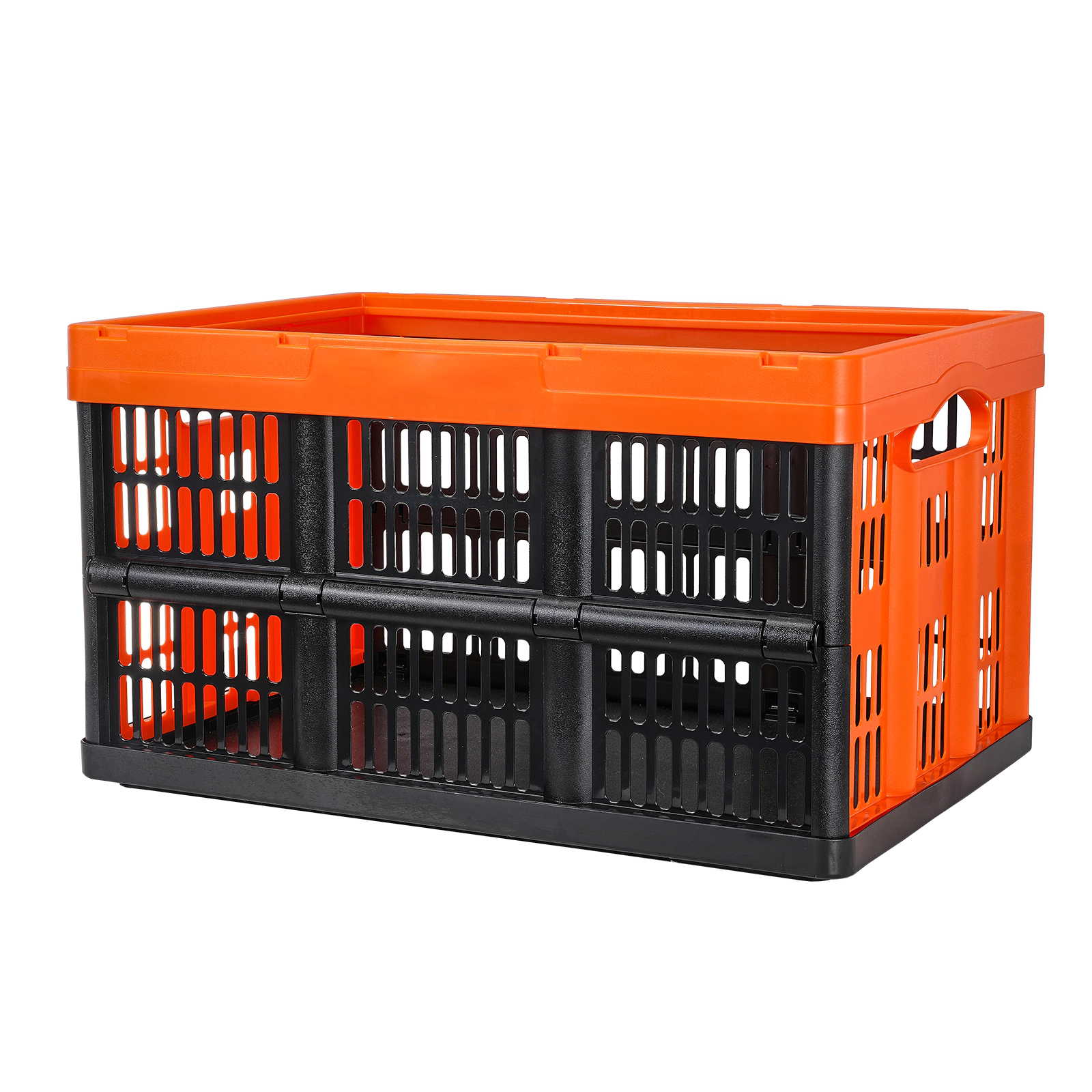 HONGGE Plastic Collapsible Storage Bins 3 Packs Stackable Folding Storage Crates with Handles Holds Per Bin Foldable