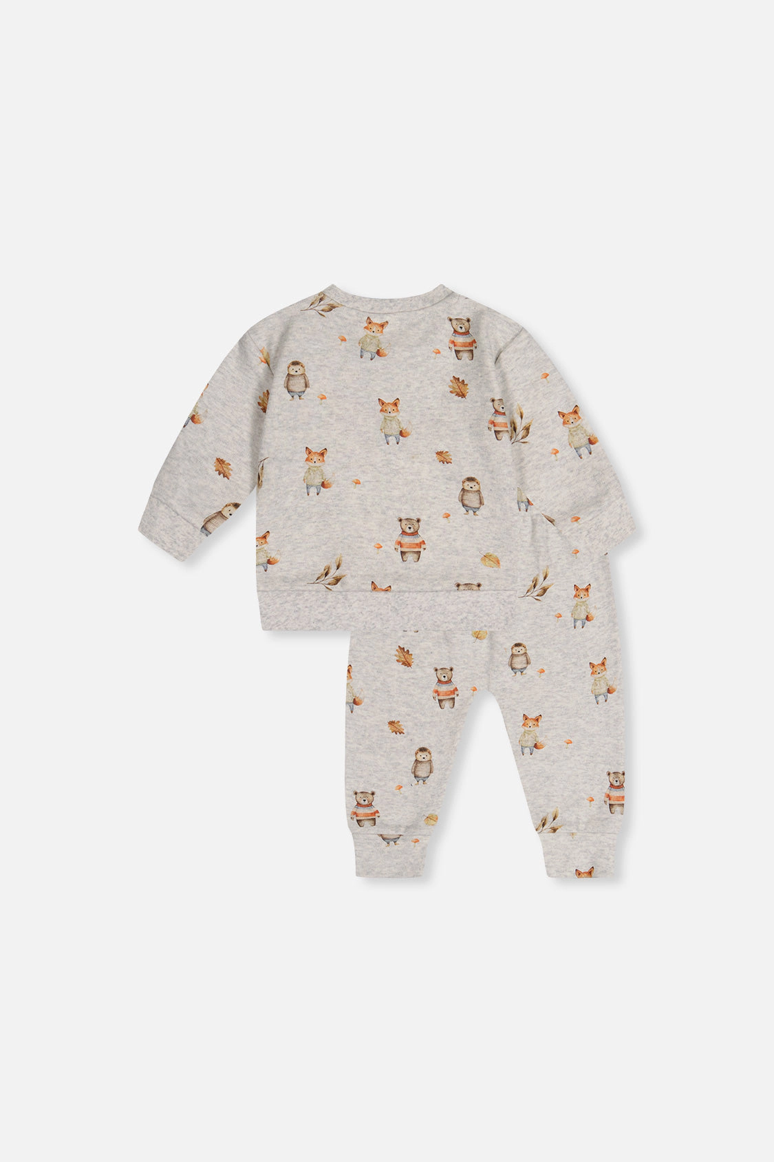 Deux par Boys Organic Cotton Pants and Top Set with Woodland Animal Print
