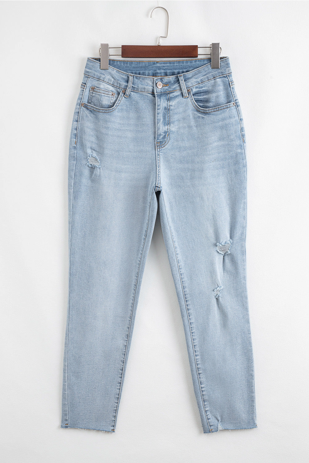 Threaded Pear Women's Kimberly Length Distressed Skinny Jeans