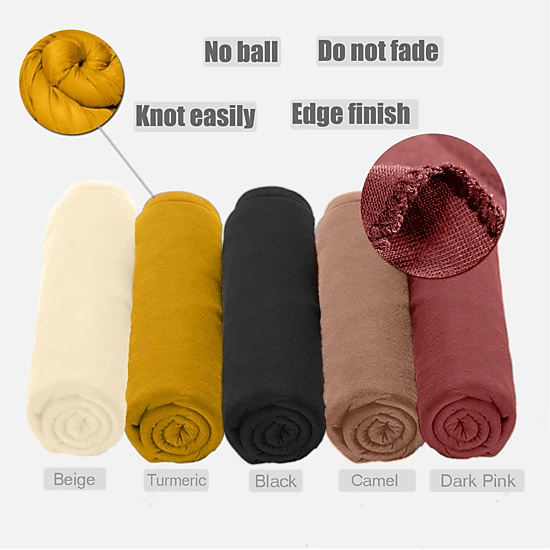 5 Pcs Stretch Turban Headwraps for Women, Soft Breathable Hijab Hair Scarf Tie for Locs & Braids, Fashion Headband