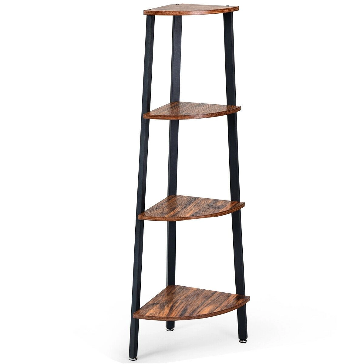 SlickBlue Modern 4-Tier Ladder Corner Shelf with Open Storage
