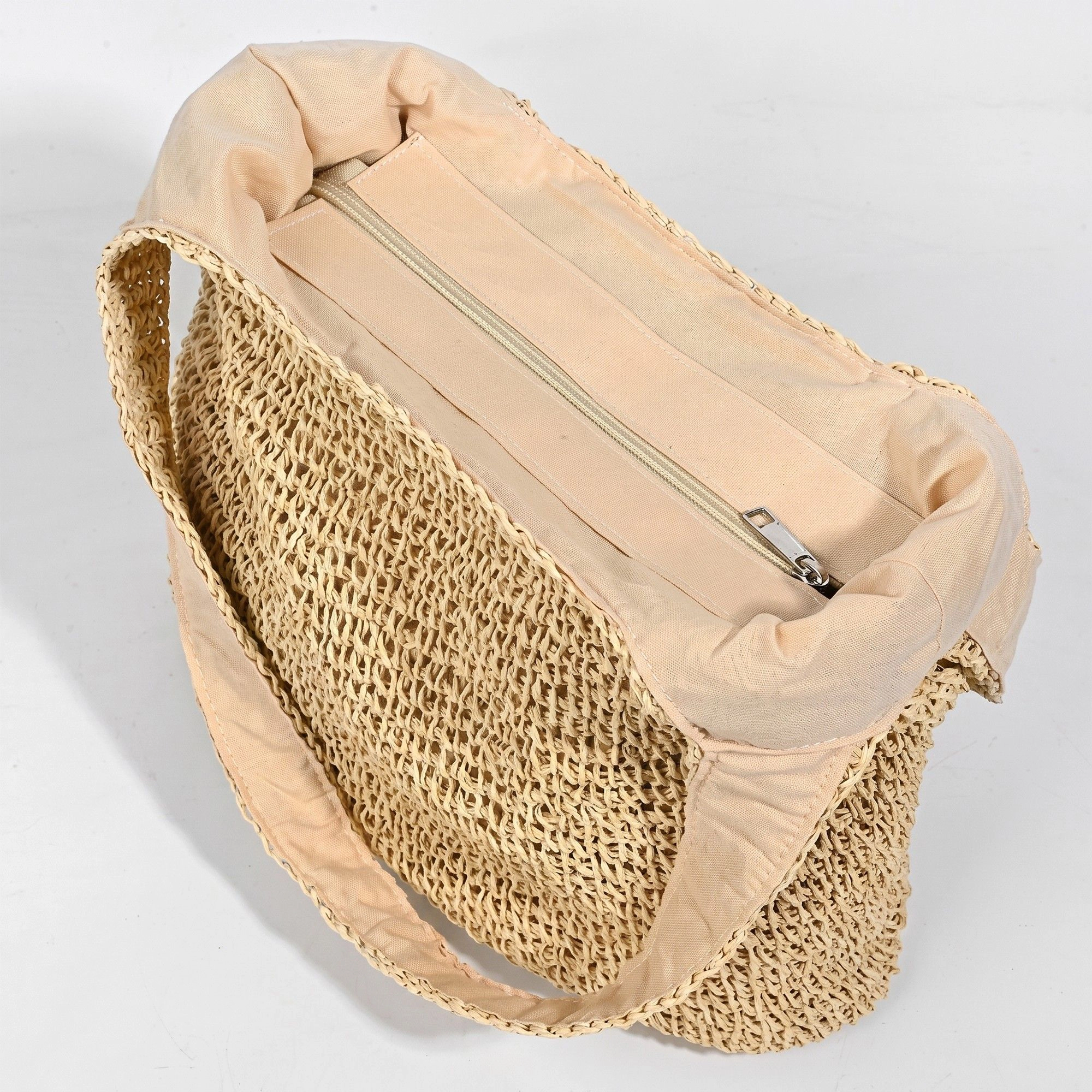 Alilang Women's Woven Crochet Hobo Bag with Integrated Strap Slouchy Shoulder Handbag Lightweight Large Capacity Tote