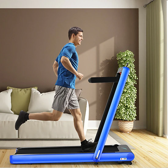 SUGIFT Navy 4.75-HP 2-in-1 Folding Treadmill with 49-in Running Belt 58-in W 31-in D 265-lb User Capacity