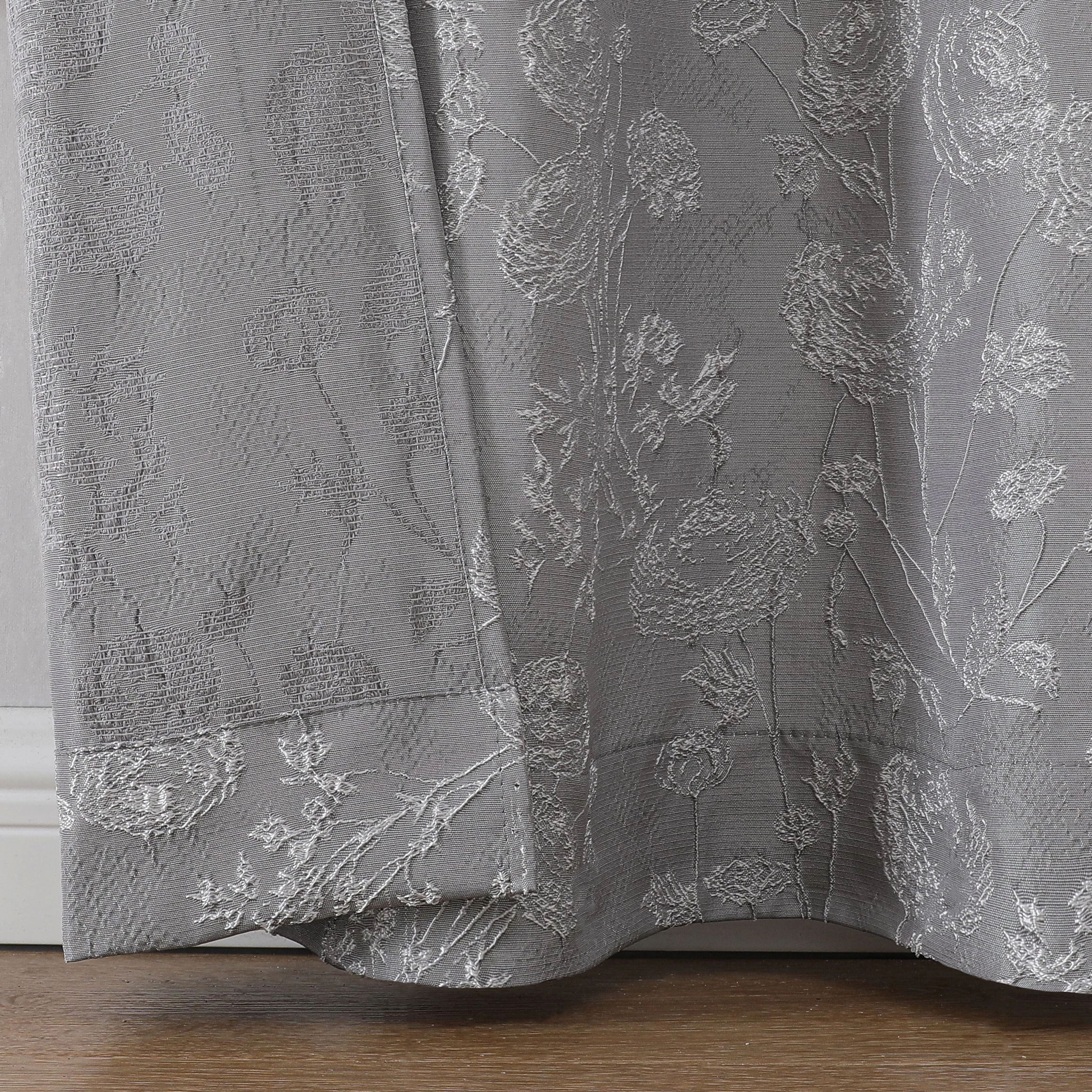 Kate Aurora 2 Piece Maxie Floral Grommet Top Window Curtain Panels - 84 in. Long