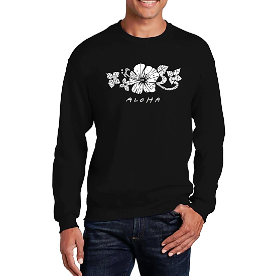 LA Pop Art Aloha - Men's Word Art Crew Sweatshirt