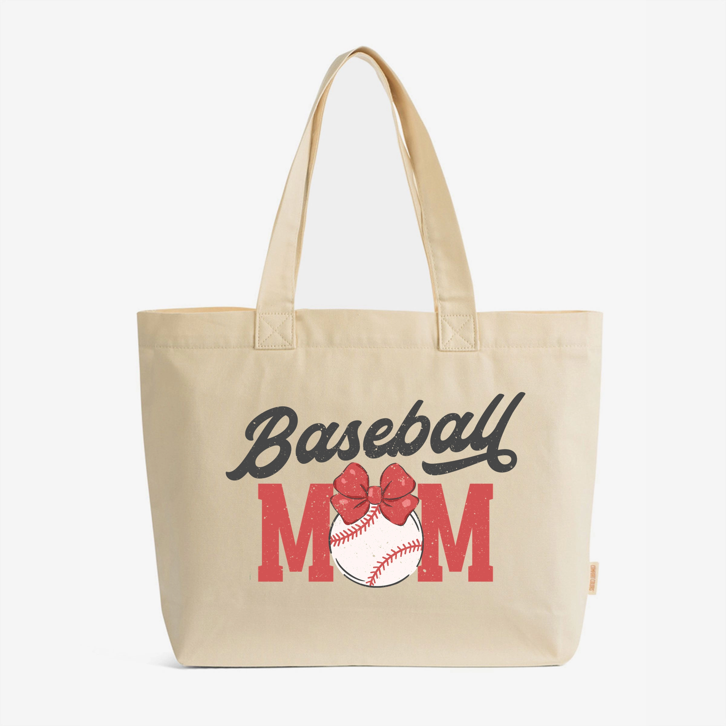 Simply Sage Market - Zippered Canvas Tote - Coquette Baseball Mom