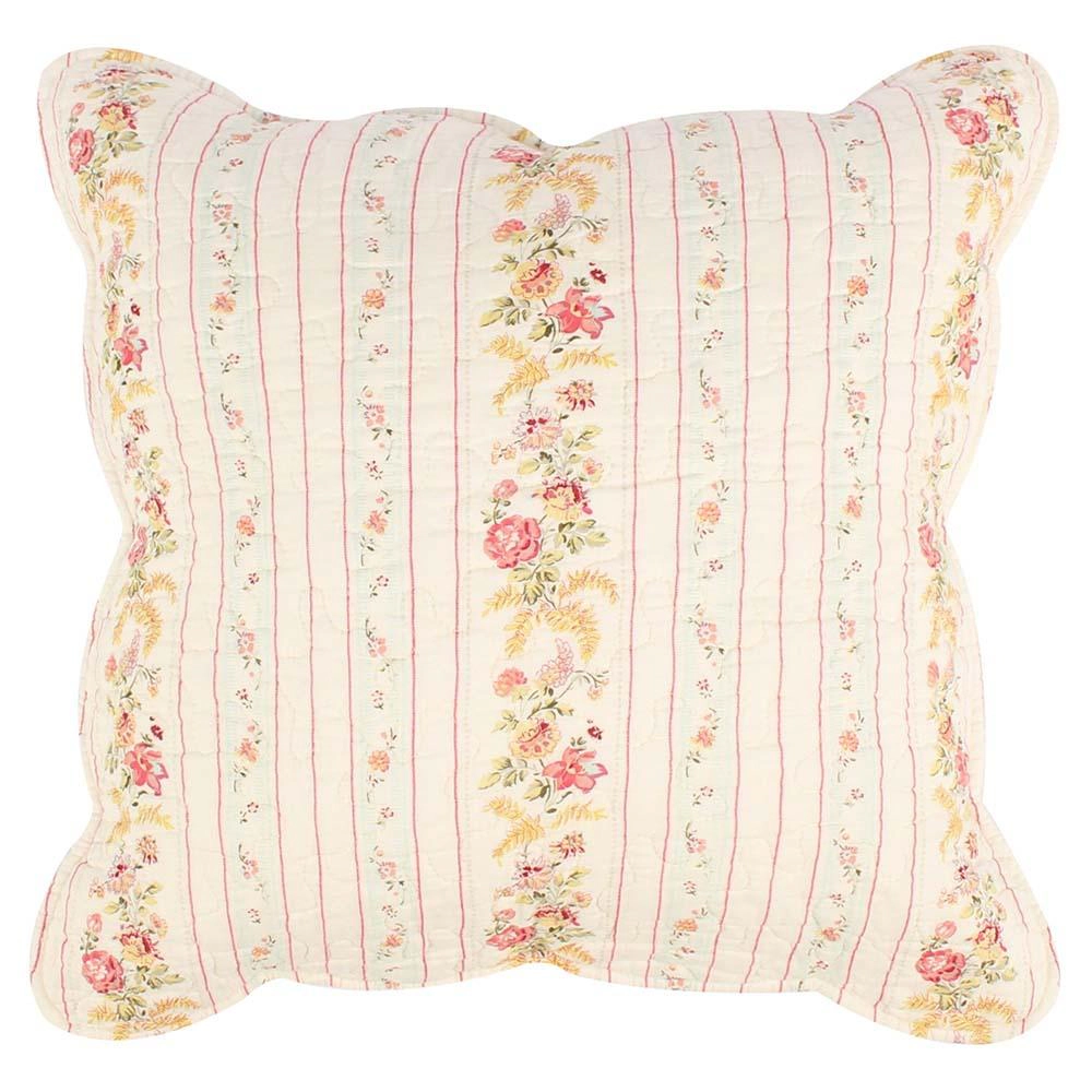 Greenland Home Antique Rose Floral Print Decorative High-Quality 2-Piece Pillow Set with Removable Covers 18"x18" Blue