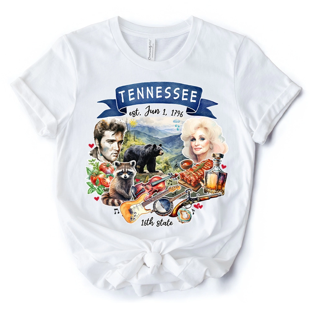 OrnamentallyYou Unisex Artistic Tennessee State Themes And Landmarks T-Shirt