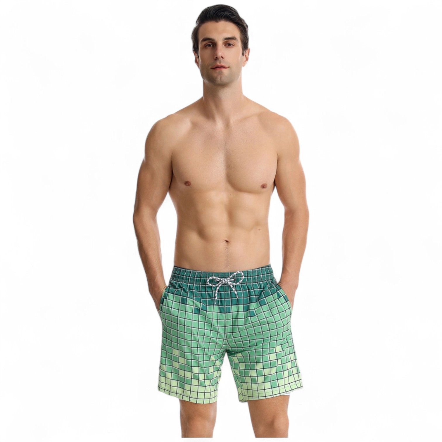 Anna-Kaci Men's Swim Shorts with Adjustable Drawstring Waistband Quick-Dry Fabric