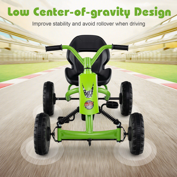 Hivvago Go Kart for Kids 4 Wheel with Steering Handlebars and Adjustable Seat
