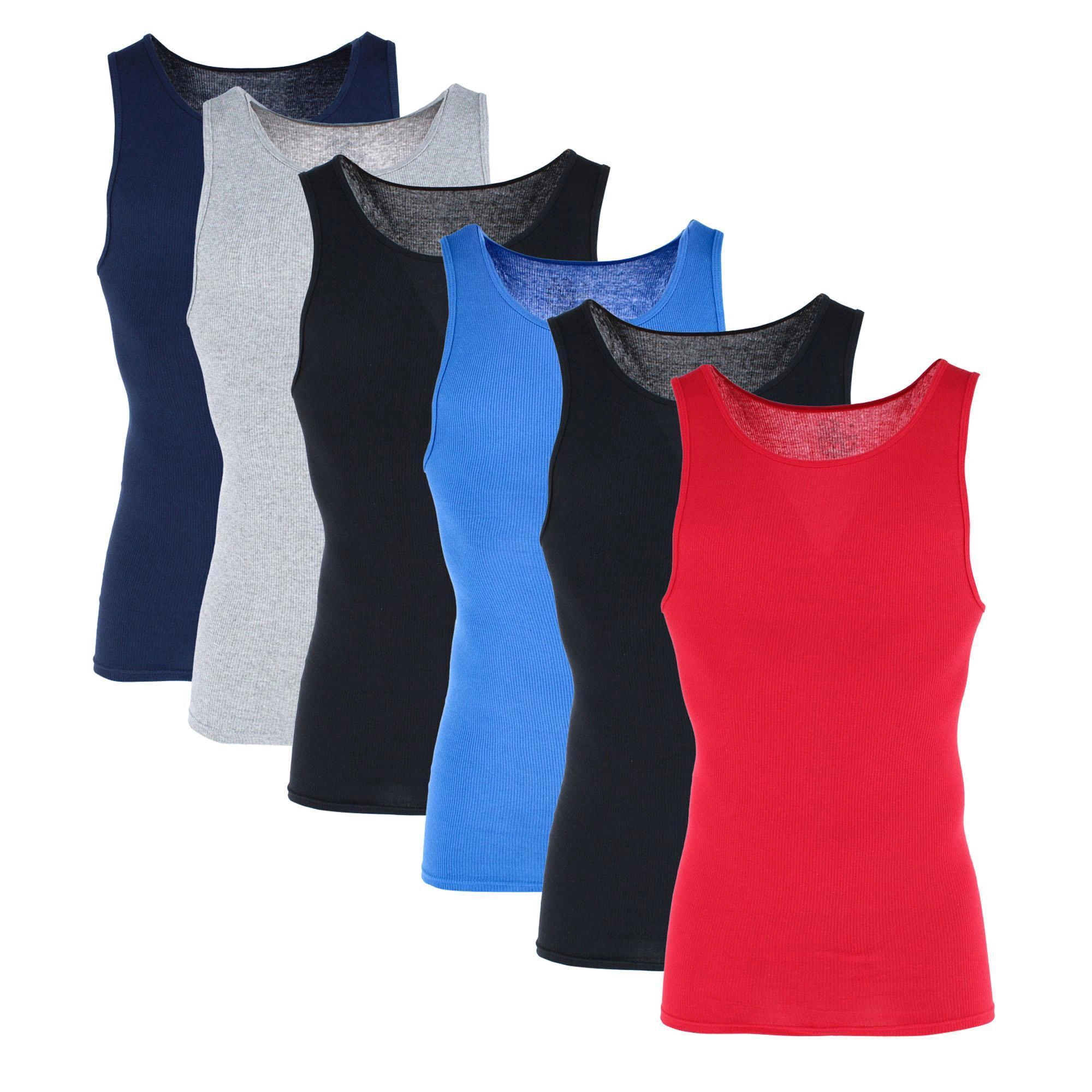 Fruit of the Loom Men's Big & Tall Classic Fit Assorted A-Shirt (6 Pack)