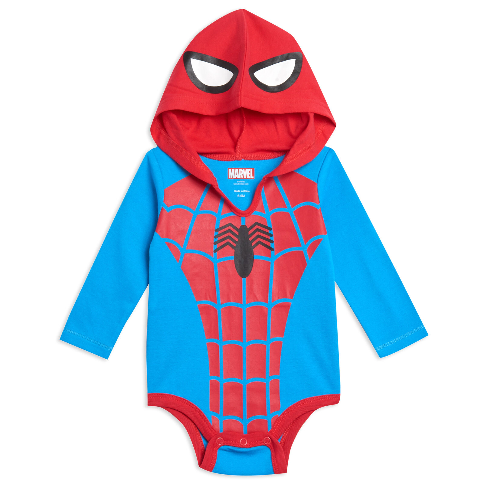 Marvel Avengers Baby 3-Pack Cosplay Long Sleeve Hooded Bodysuits