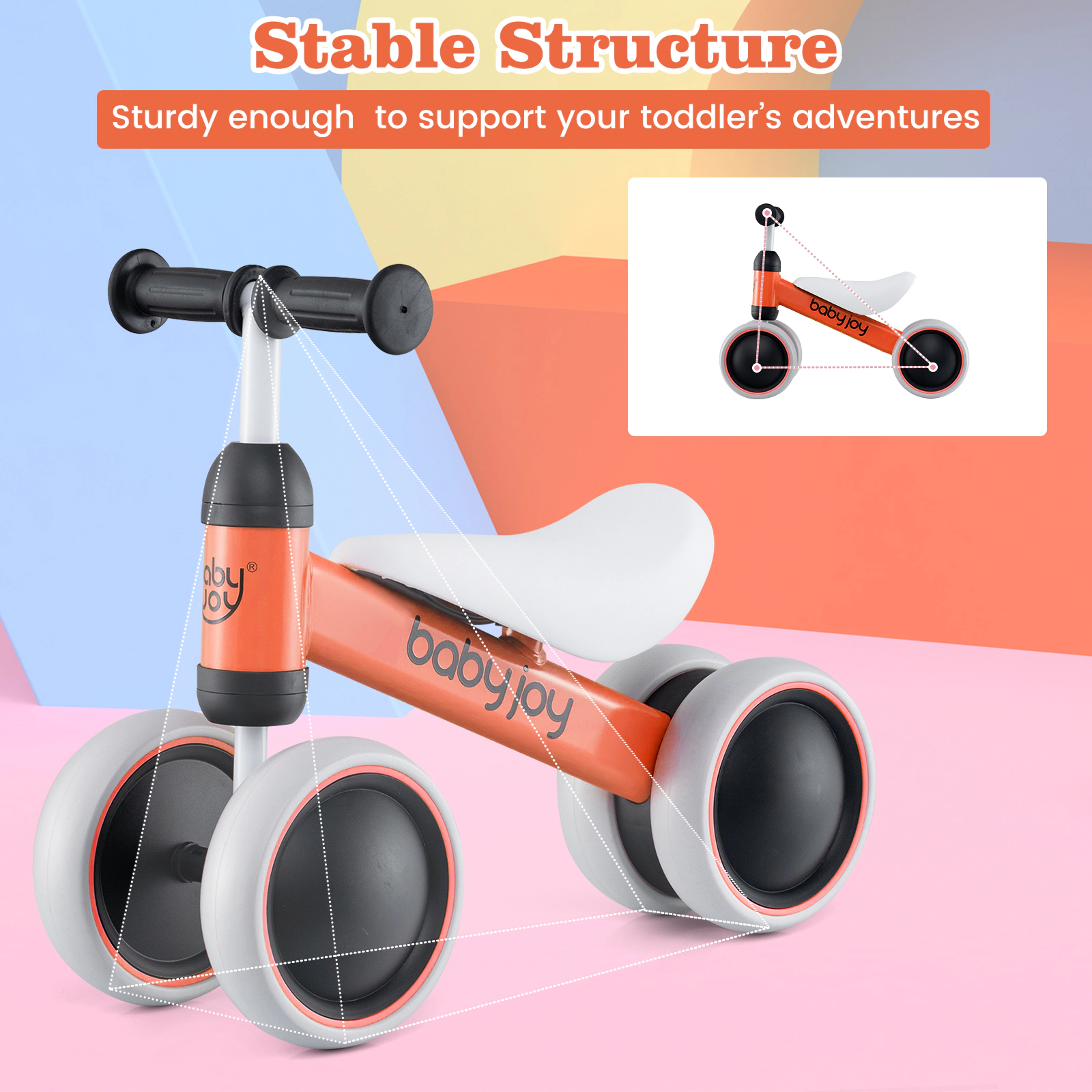 Hivvago 4 Wheels No-Pedal Baby Balance Bike