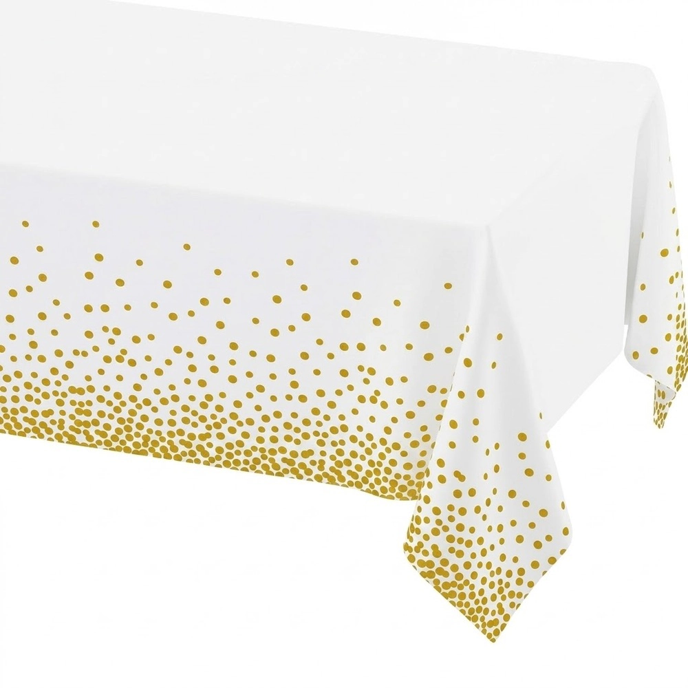 Technopliance 3 Pack Disposable Waterproof Polka Dot Tablecloth 54 x 108 Inch