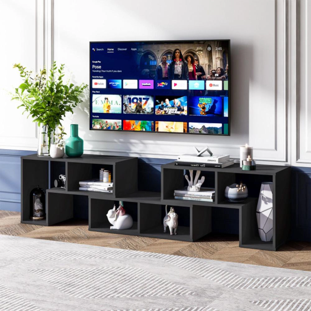 Hivvago 3 Pieces Adjustable Tv Stand For Tvs Up To 65 Inch With Shelves