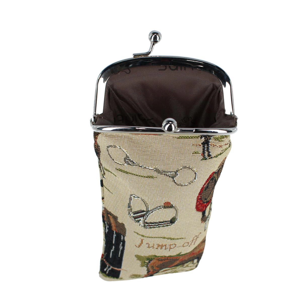 CTM Women's Horse Print Tapestry Glasses Case