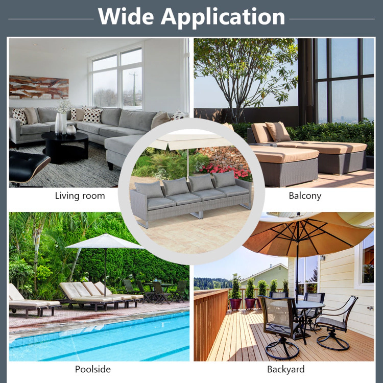 Hivvago 2 Pieces Patio Furniture Sofa Set With Cushions And Sofa Clips