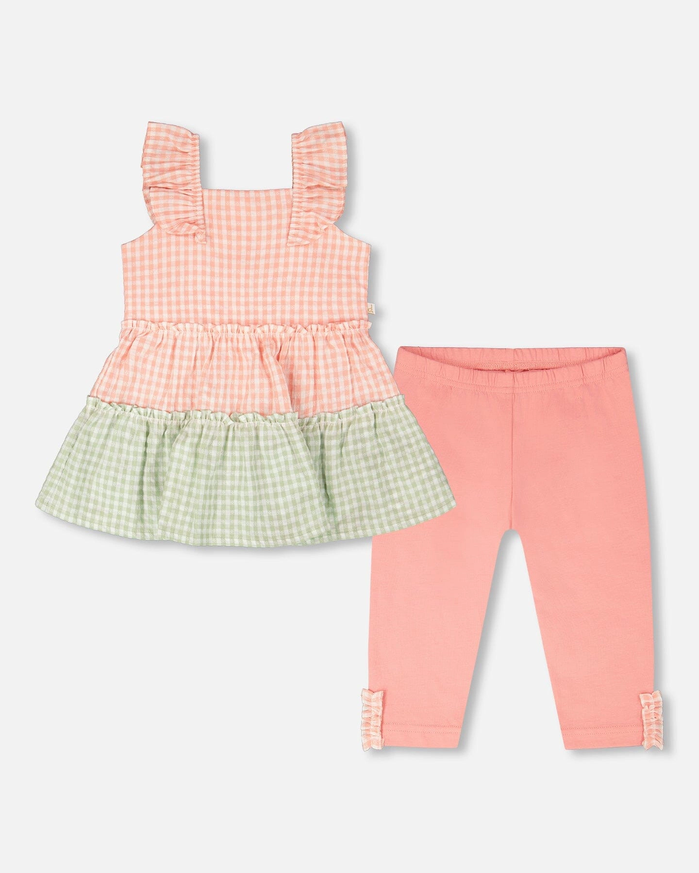 Deux par Girls Tunic and Organic Cotton Capri Set Gingham