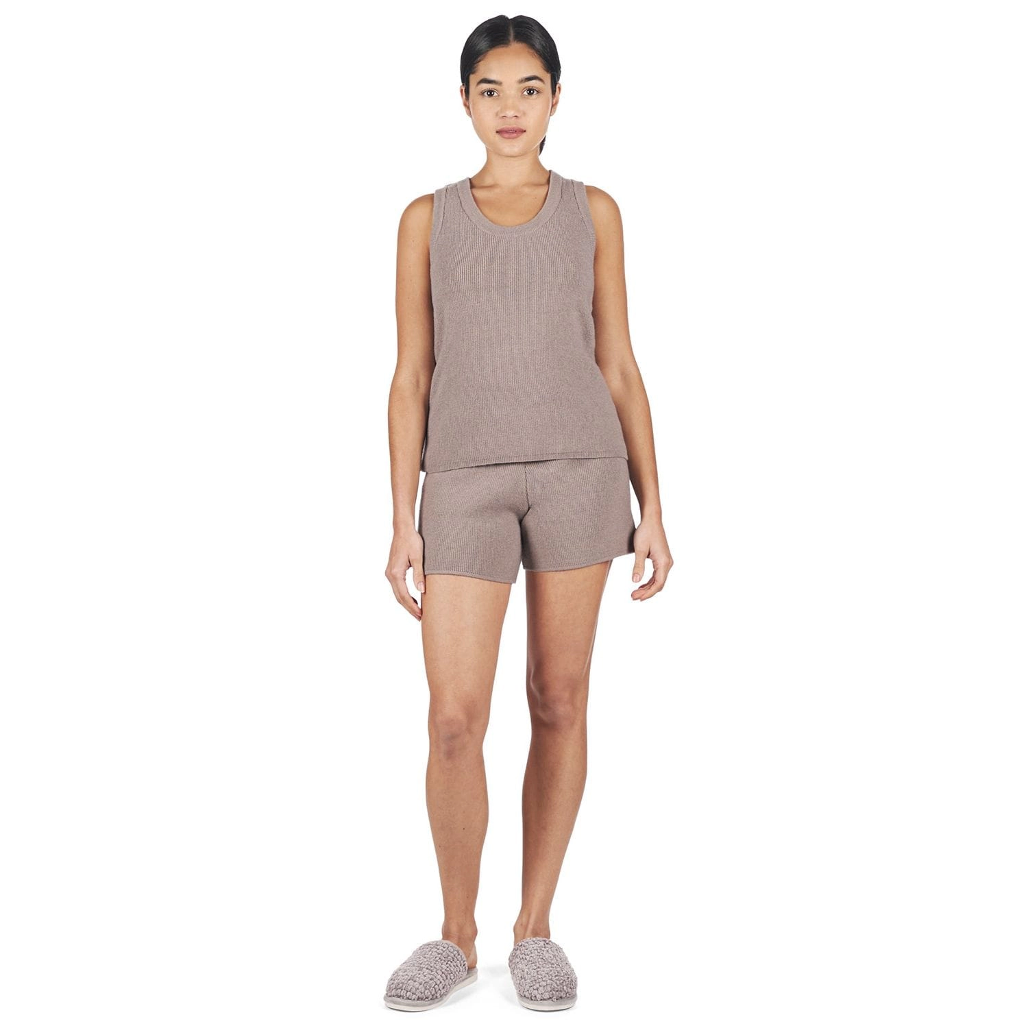 MeMoi Women's 2 Piece Sweater Knit Tank Top and Shorts Set