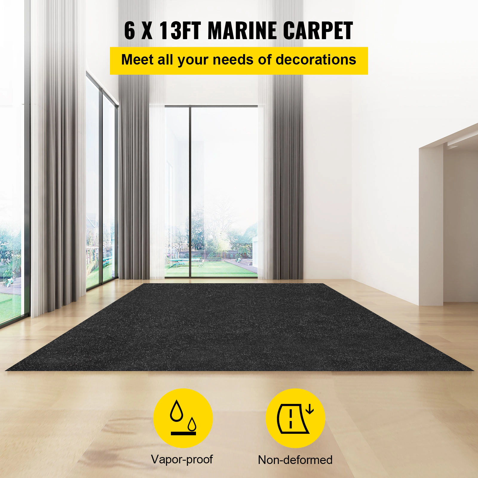 HONGGE Marine Carpet Boat Carpeting Marine Grade Boat Carpet Indoor/Outdoor Marine Carpeting with Water-proof TPR