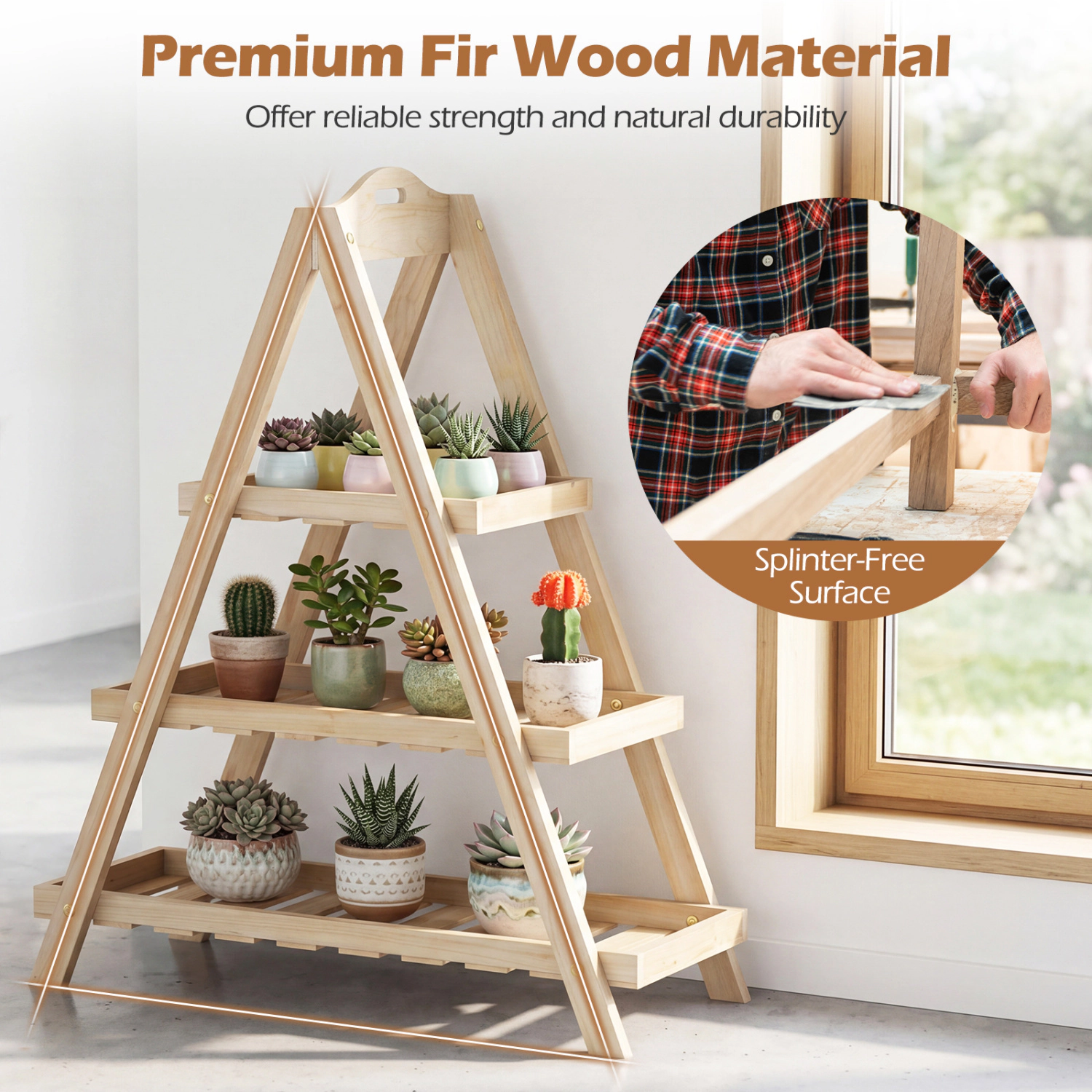 Hivvago 3-Tier Plant Shelf for Indoor and Outdoor Use