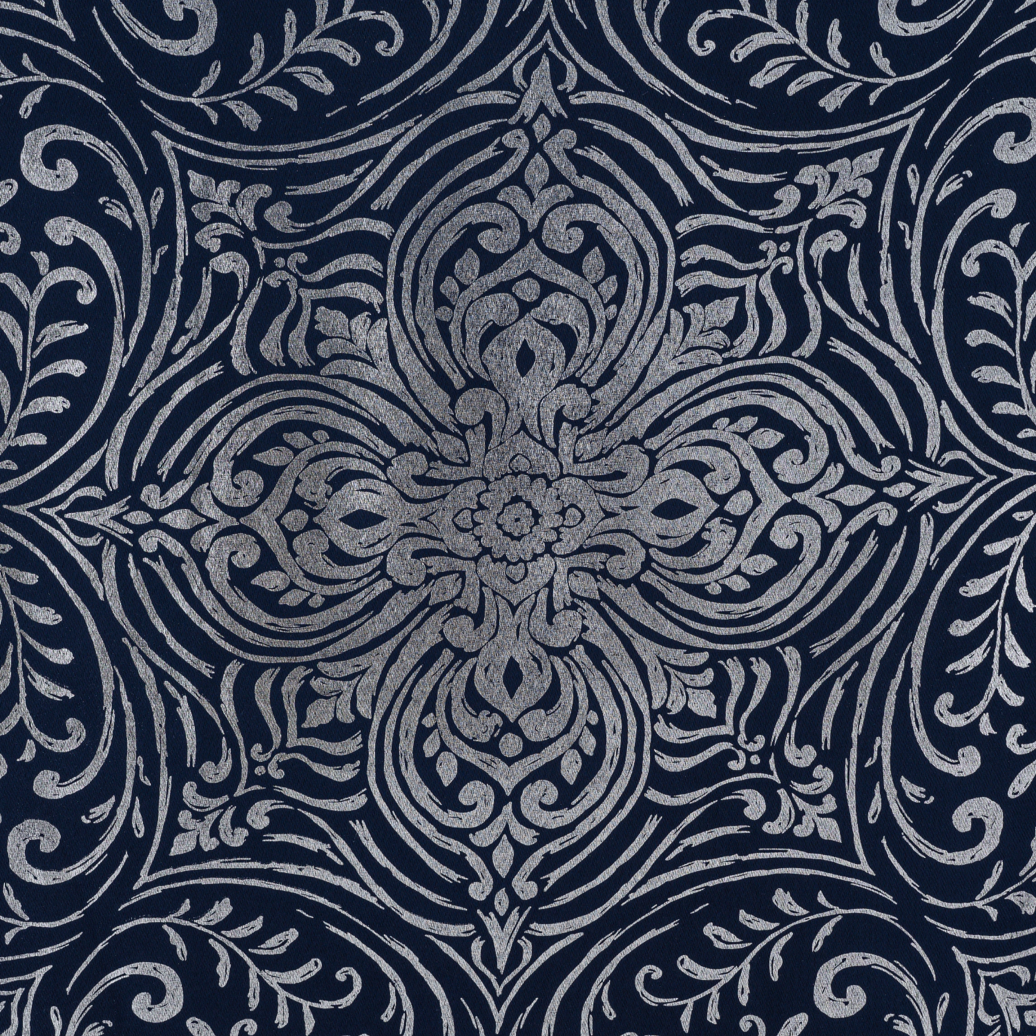 RT Designers Collection Helena Halo Foil Blackout Polyester Window Curtain Grommet Panel 52" x 84" Navy