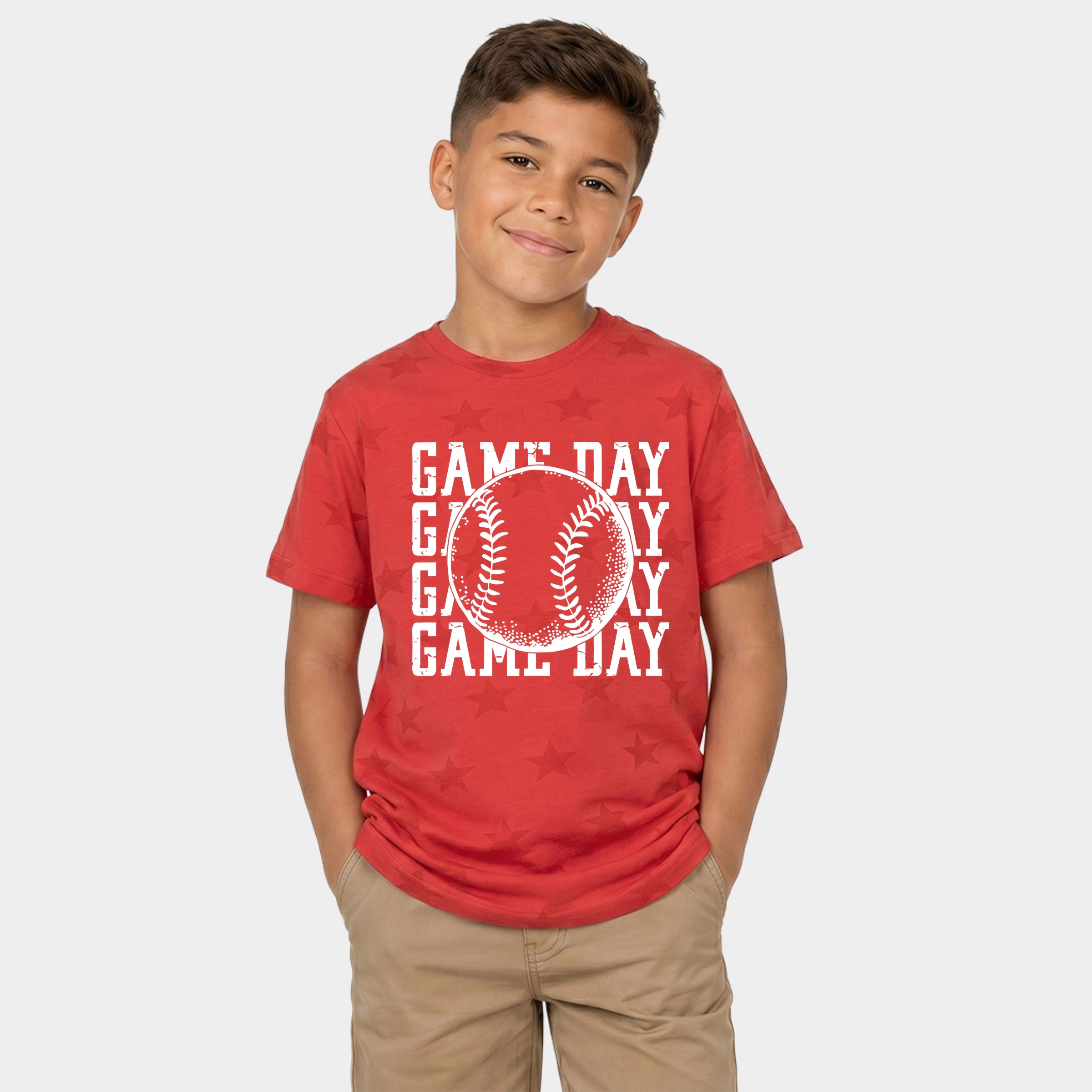 The Juniper Shop - Distressed Game Day Baseball Youth Short Sleeve Star Tee