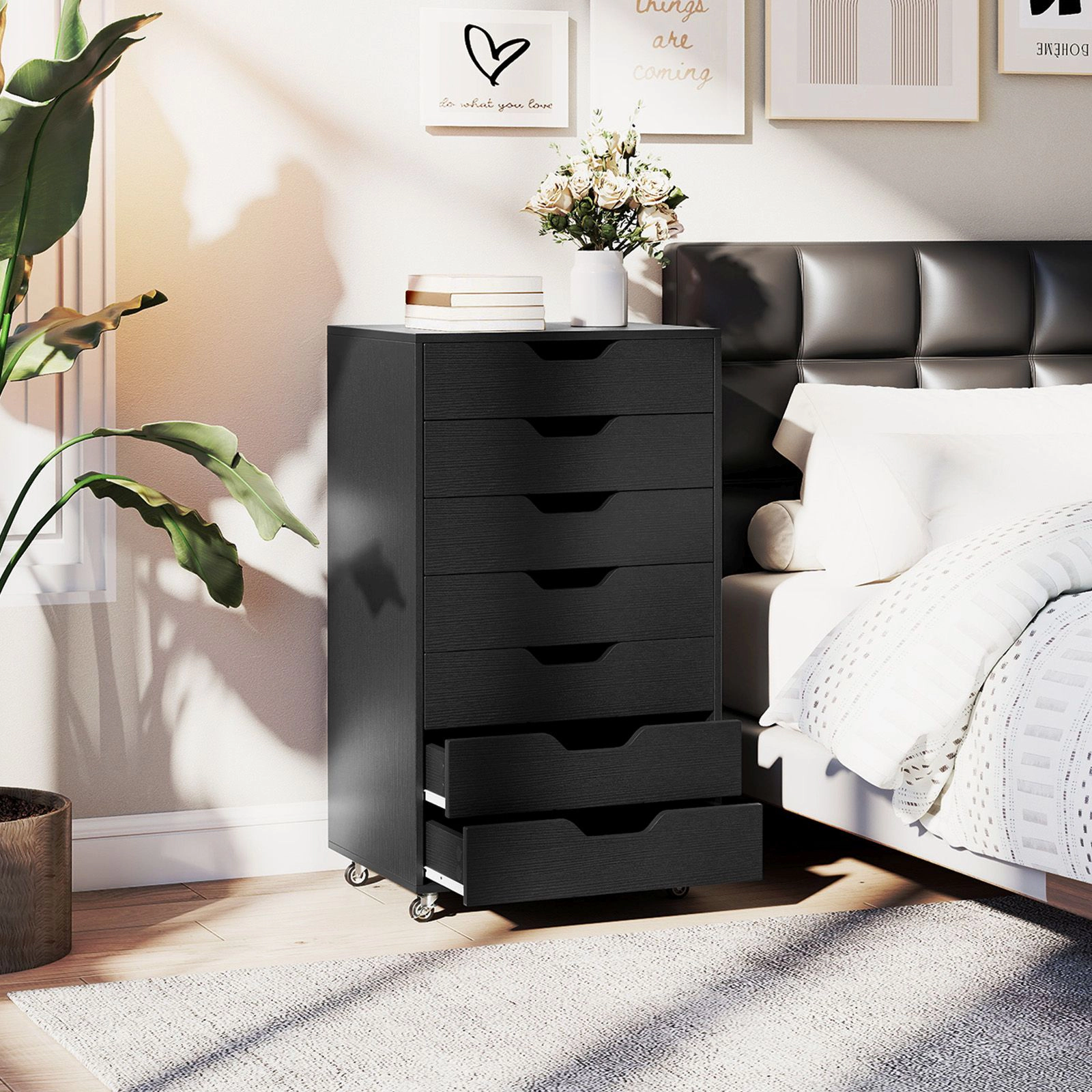 SlickBlue Tall Chest of Drawers with Wheels for Home & Office Organization
