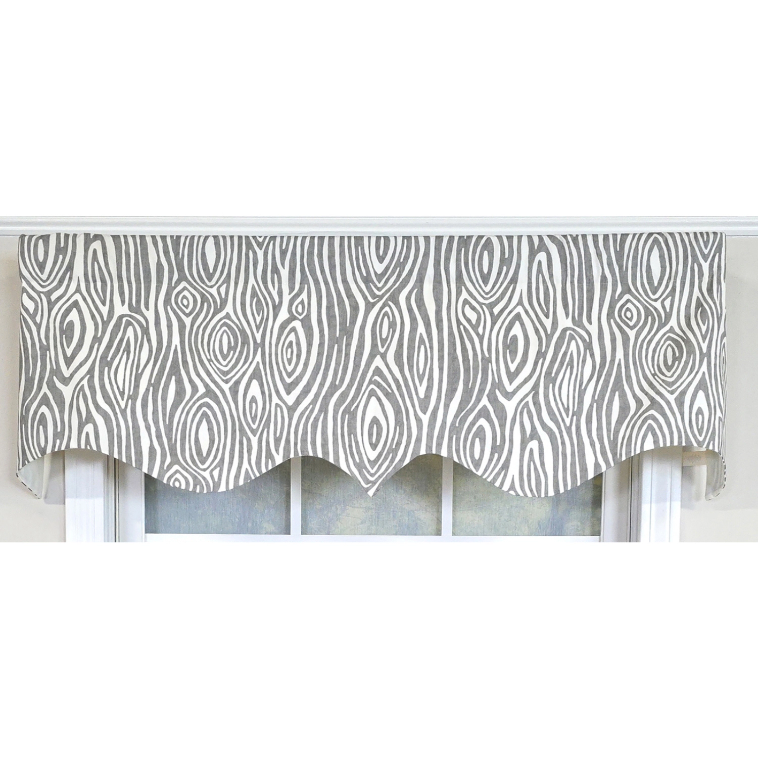 RLF Home 100% Cotton Nyx Regal  Fully lined Windows Rod Pocket Valance 50" x 17"  Gray