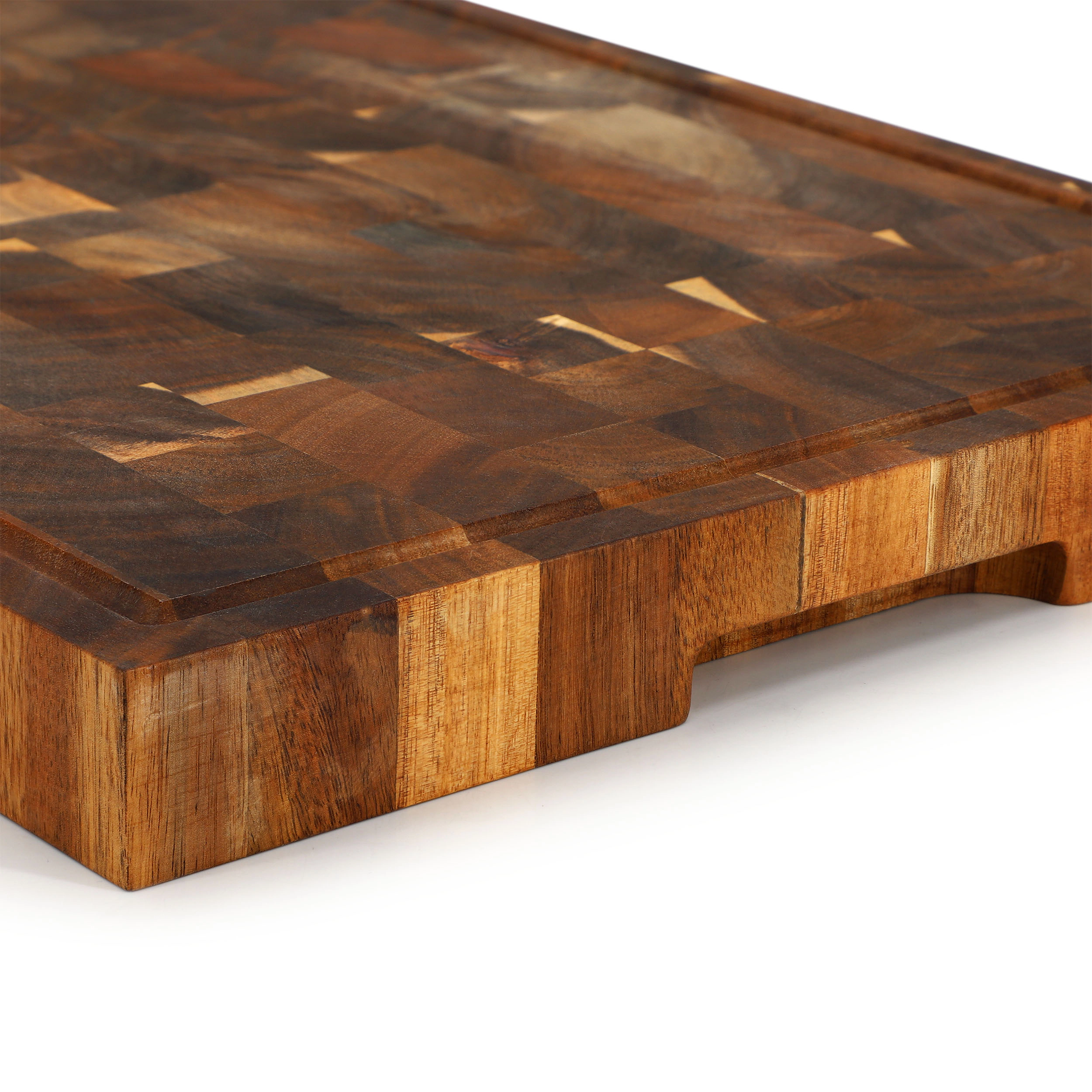 MegaChef 17 x 13 Inch Acacia Wood Butcher Block Carving and Cutting Serving Board with Juice Groove