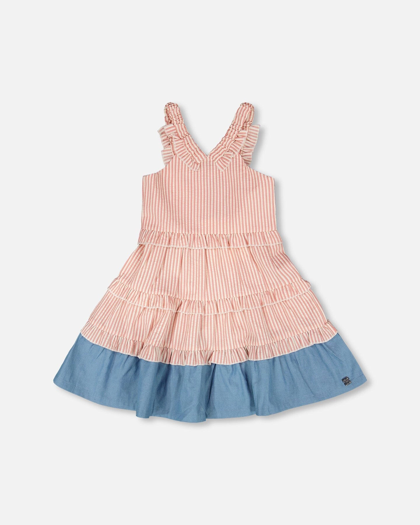 Deux par Girls Poplin and Chambray Dress Stripes