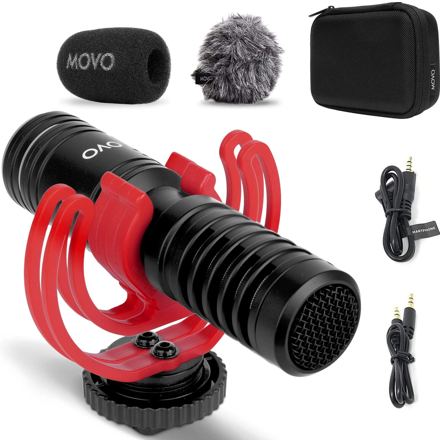 Movo VXR10-PRO Professional Video Microphone for Camera with Rycote Lyre Shock Mount - Shotgun Mic Compatible with DSLR