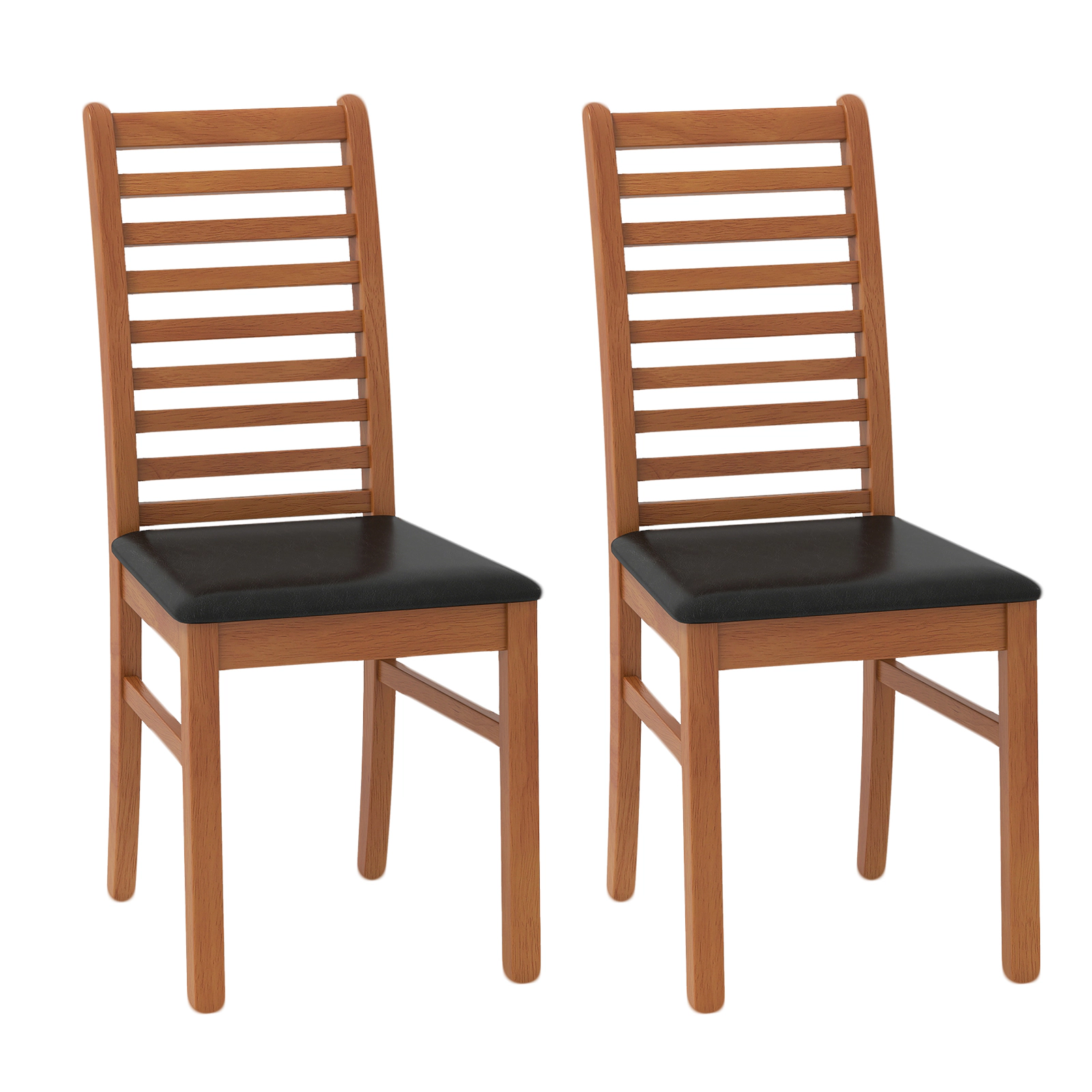 LJG Set of 2 Wooden Dining Chair with Rubber Wood Legs for Living Room