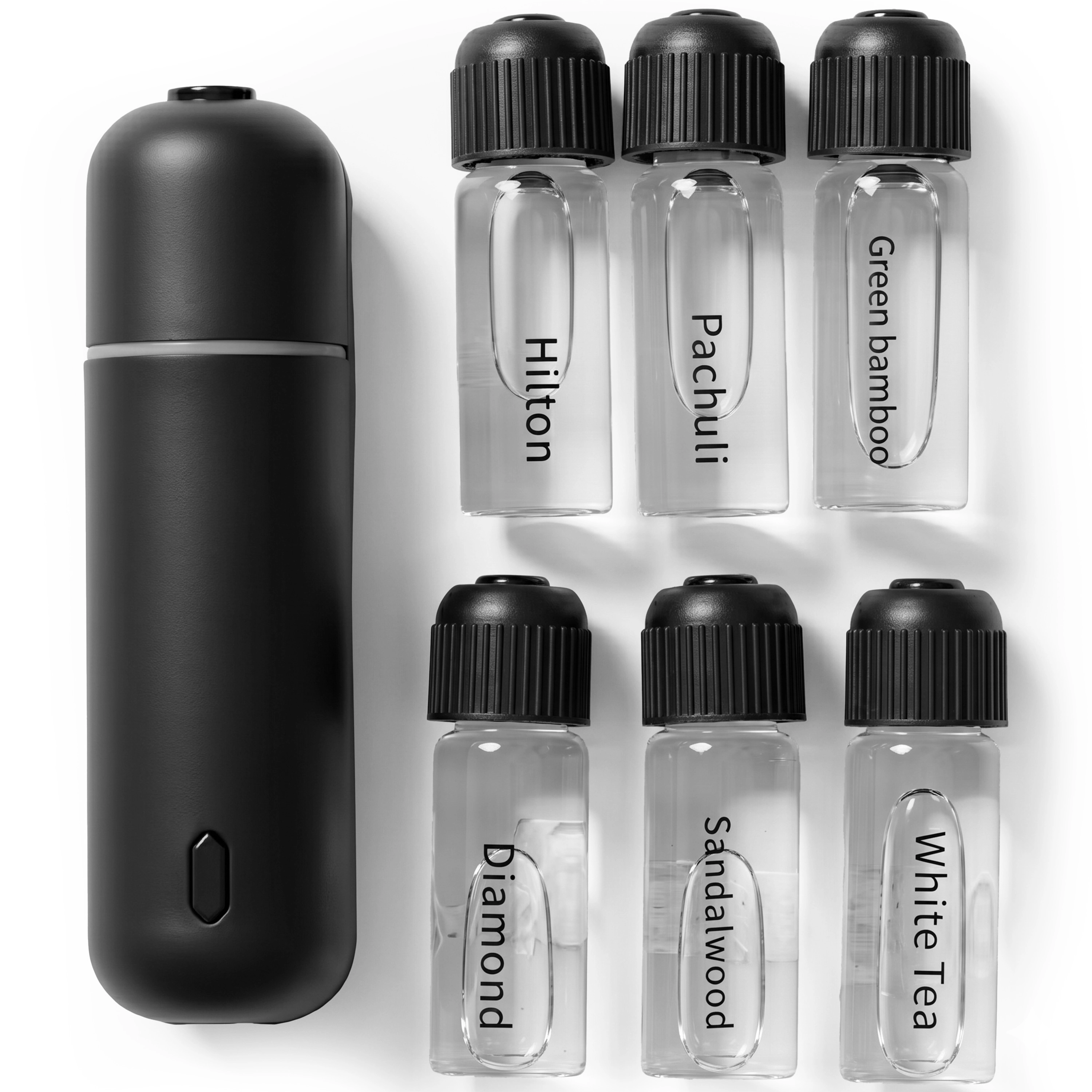 Luminuxe Car Air Freshener Diffuser Waterless Aromatherapy Essential Oil Diffuser, with 6 Prefill Scents