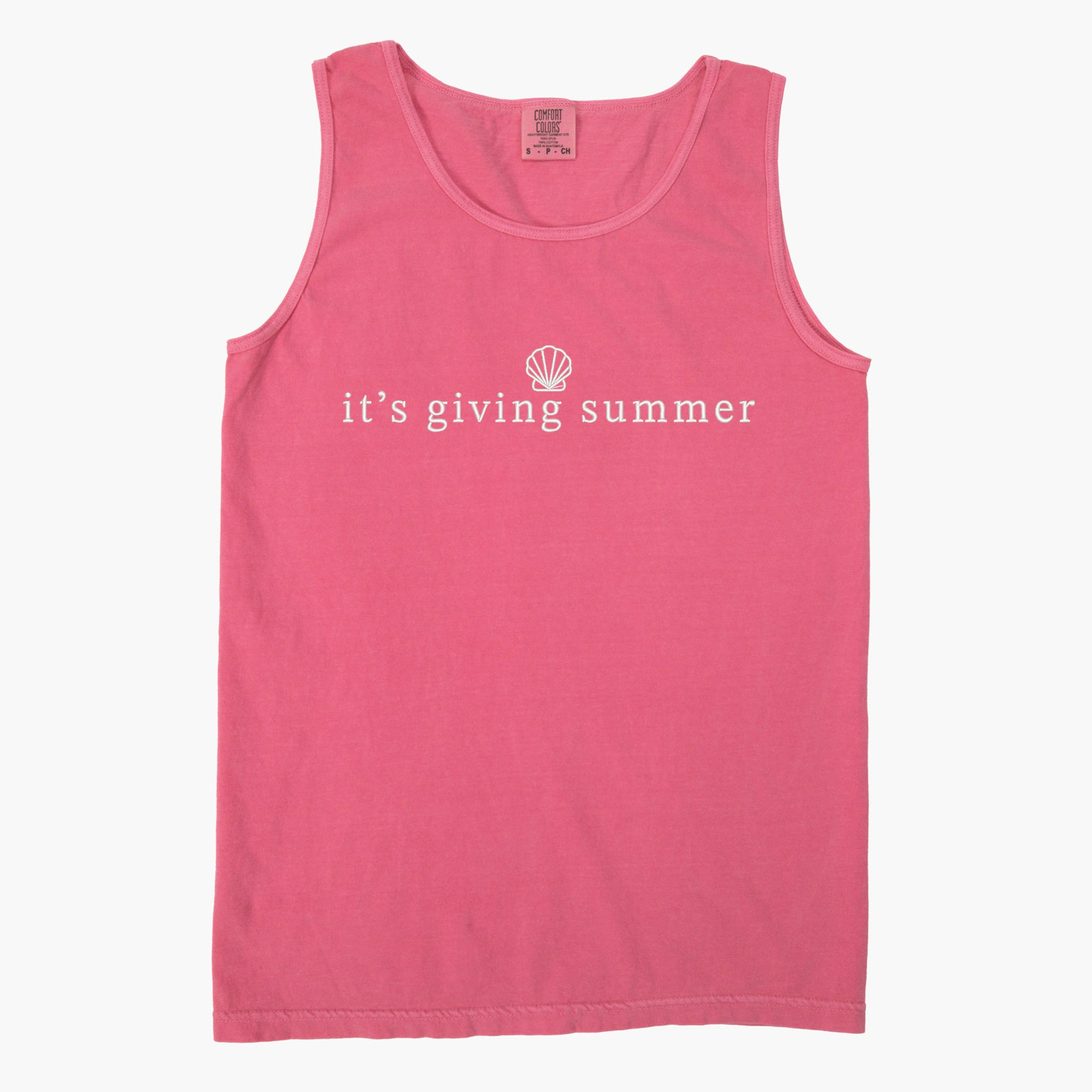 Simply Sage Market - Embroidered It's Giving Summer Women's Garment Dyed Graphic Tank Top