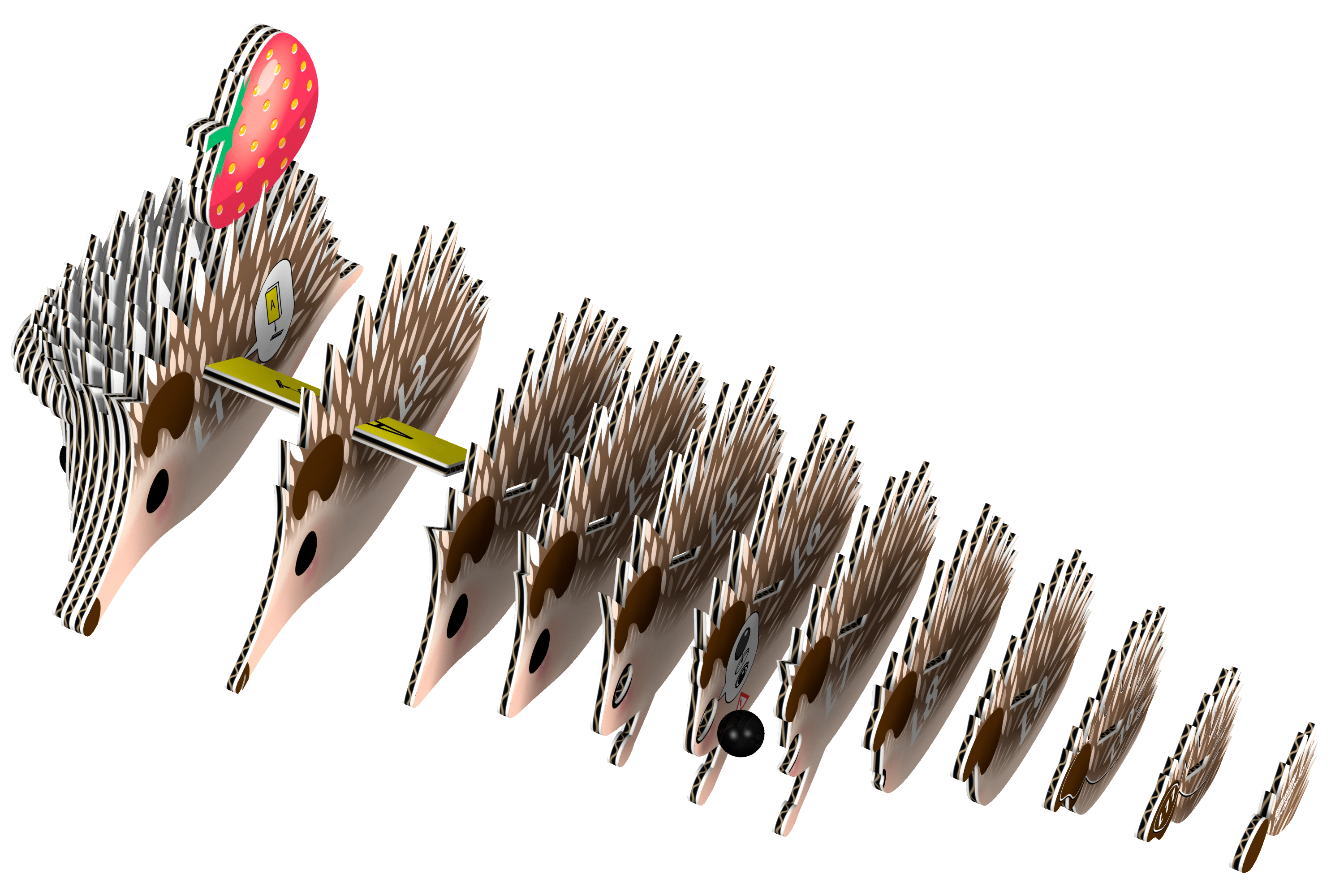 EUGY Hedgehog 3D Puzzle - contains 24 puzzle pieces
