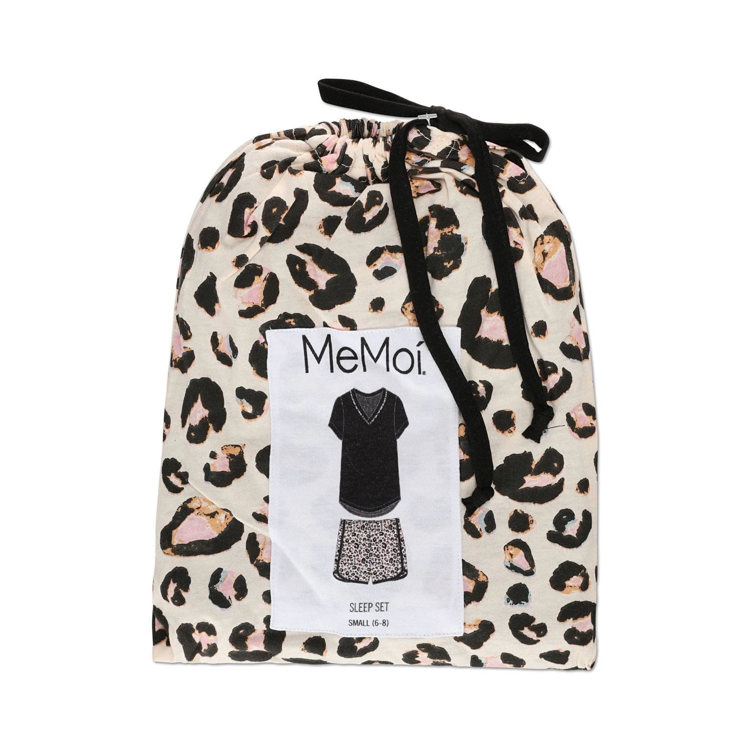 MeMoi Women's Leopard V-Neck Cotton Blend Pajama Set