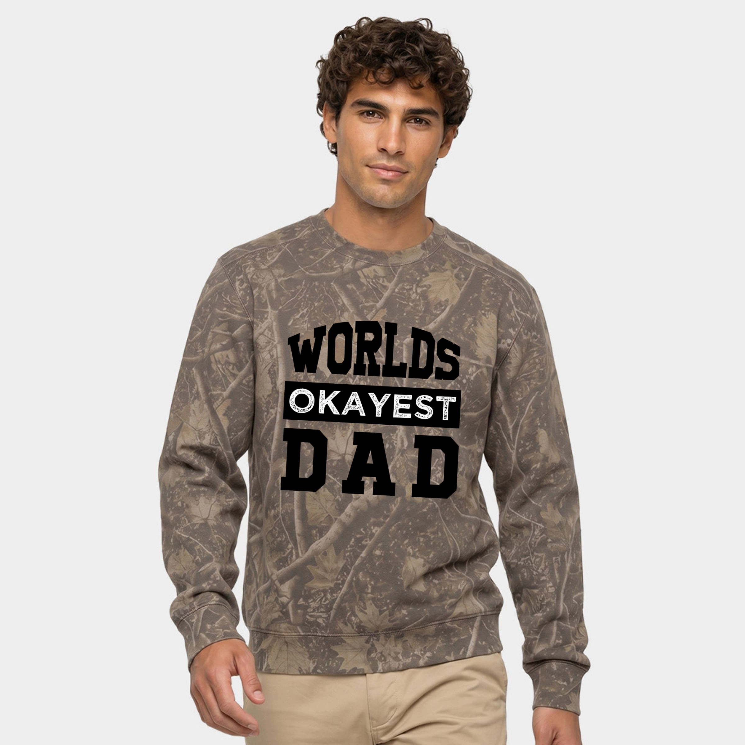 Simply Sage Market - Men's Camo Sweatshirt World's Okayest Dad